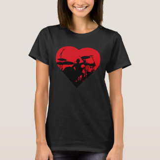 T-shirt Valentines Day Drummer  Heart Valentine