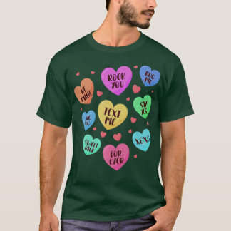 T-shirt Valentines Day Heart Candy Design pour hommes Femm