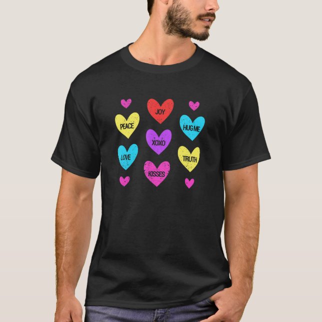 T-shirt Valentine's Day Heart Candy  Matching Couples Love (Devant)