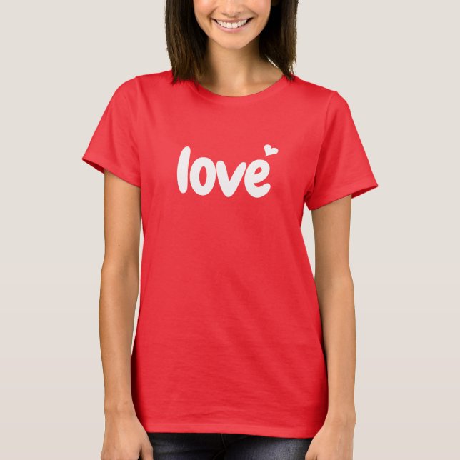 T-shirt Valentine's Day Heart Love  (Devant)
