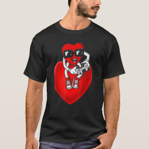 T-shirt Valentines Day Heart Video Gamer Contrôleur Men Bo