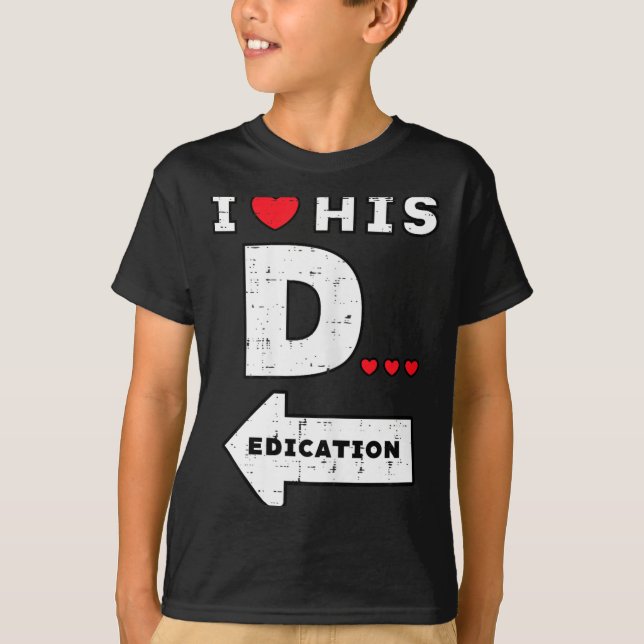 T-shirt Valentines Day I Love His Dedication Matching Coup (Devant)