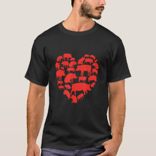 T-shirt Valentines Day I Love Pigs Heart Farm Animal Pig