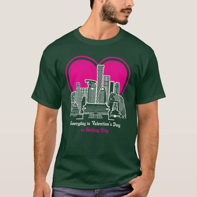 T-shirt Valentines Day in Beijing City family (Devant)