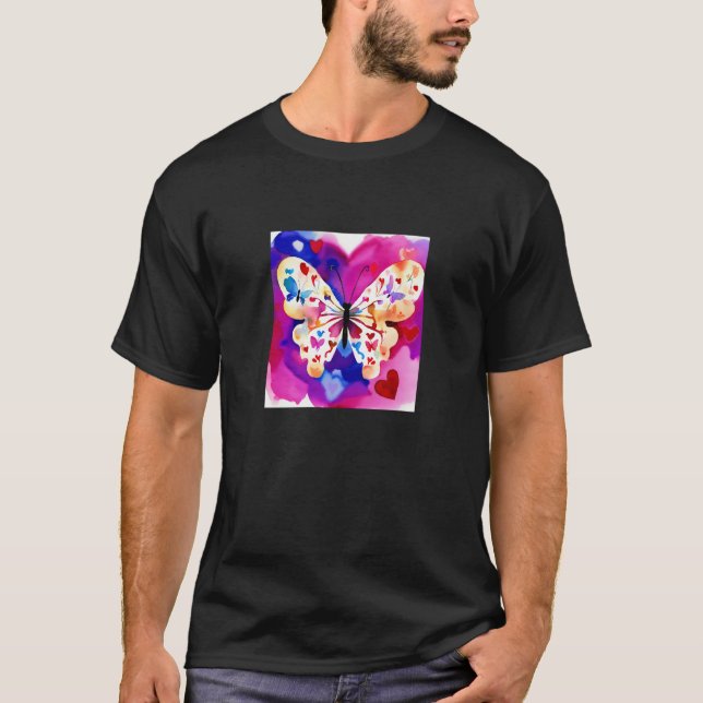 T-shirt Valentine's Day Love Heart Butterfly Girlfriend Fi (Devant)
