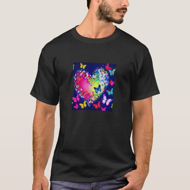 T-shirt Valentine's Day Love Heart Girlfriend Fiancée Wife (Devant)