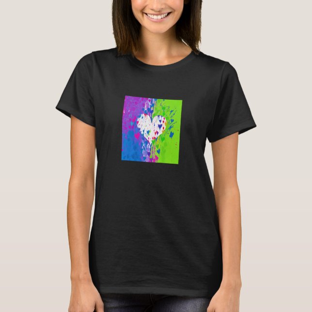 T-shirt Valentine's Day Love Heart Girlfriend Fiancée Wife (Devant)