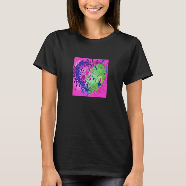 T-shirt Valentine's Day Love Heart Girlfriend Fiancée Wife (Devant)