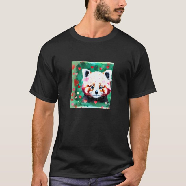 T-shirt Valentine's Day Love Heart Red Panda Girlfriend Fi (Devant)