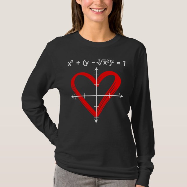 T-shirt Valentines Day Love Math Equitation Mathématicien (Devant)