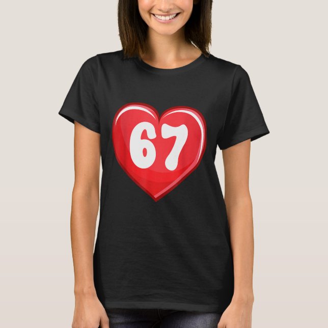 T-shirt Valentine's Day Six Seven Hearts 6 7 Meme Gen Alph (Devant)