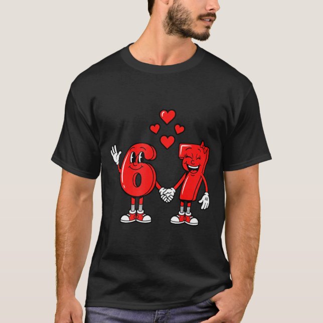 T-shirt Valentine's Day Six Seven Hearts 6 7 Meme Gen Alph (Devant)