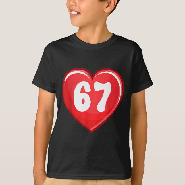 T-shirt Valentine's Day Six Seven Hearts 6 7 Meme Gen Alph (Devant)