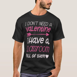 T-shirt Valentine's Day Teacher Cute Arrow Heart Pink Clas