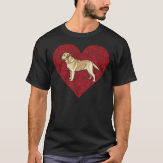 T-shirt Valentines de trieuse du Labrador jaune Jour Amour