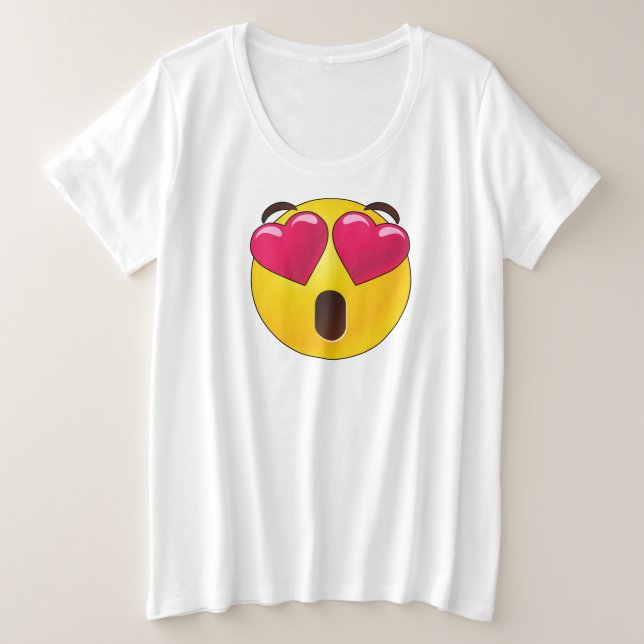 T-shirt Valentines Emoji Heart Eyes (Design devant)