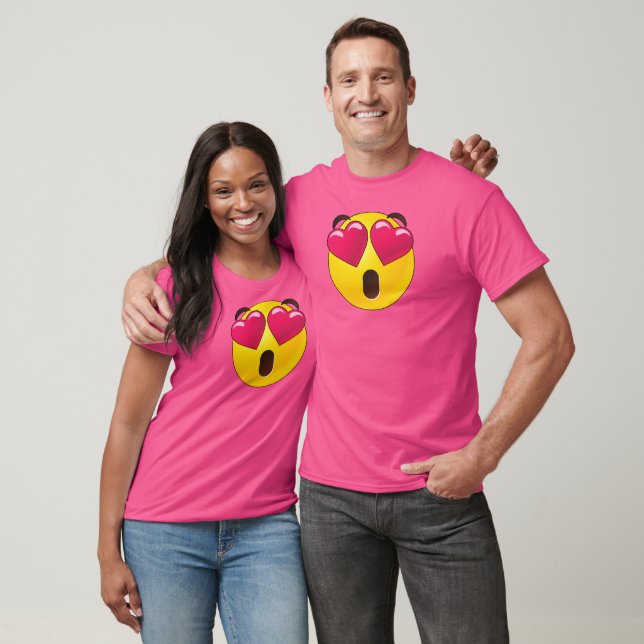 T-shirt Valentines Emoji Heart Eyes (Unisexe)