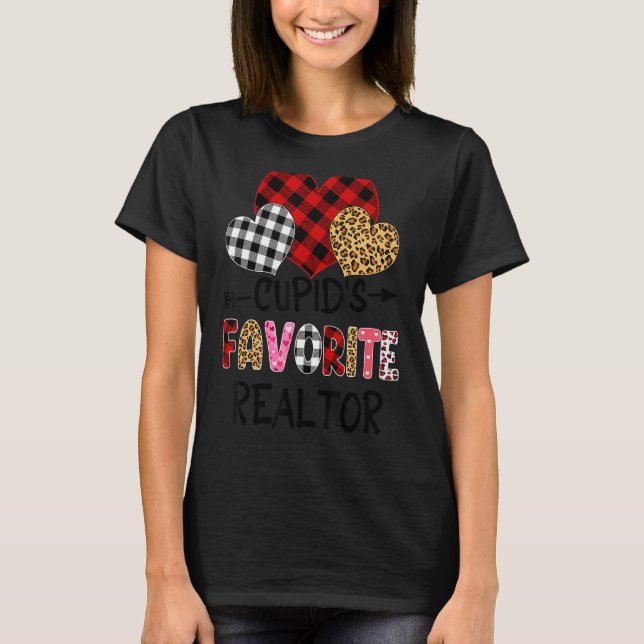 T-shirt Valentines Favorite de Cupidon RéALTOR Jour Buffal (Devant)