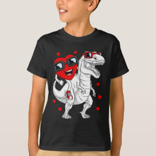 T-shirt Valentines Jour Coeur équitation Dinosaur T Rex Fu