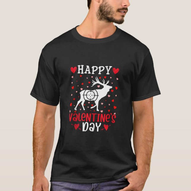 T-shirt Valentines Jour Coeur Graphique mignon Chasse Amou (Devant)