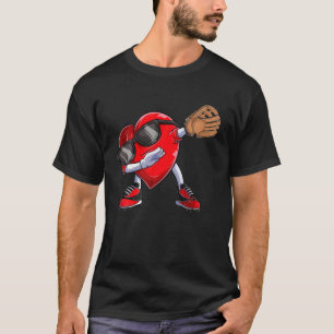 T-shirt Valentines Jour Dabbing Coeur Garçons de Baseball 