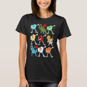 T-shirt Valentines Jour Dabbing Coeurs Cupid Rex Dino Dab 