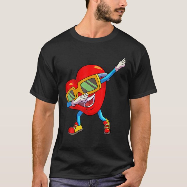 T-shirt Valentines Jour Dabbing Heart Love Funny Kids Todd (Devant)