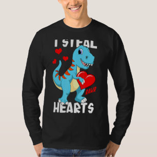 T-shirt Valentines Jour Dinosaure Enfants Je vole Coeurs m