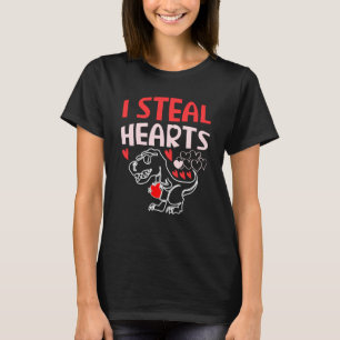 T-shirt Valentines Jour Dinosaure I Voler Coeurs Garçons H