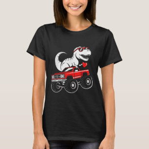 T-shirt Valentines Jour Dinosaure Monster Camion Garçons E