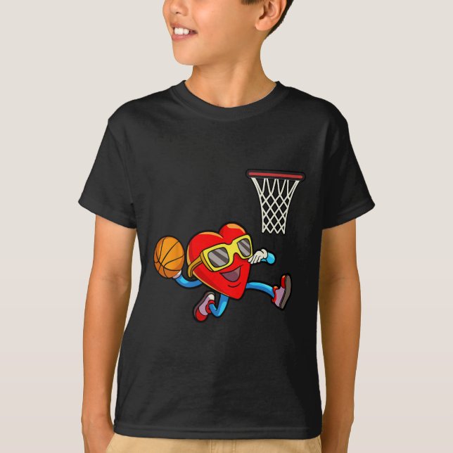 T-shirt Valentines Jour Enfants garçons Hommes Coeur Dunki (Devant)