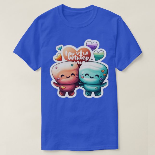 T-shirt valentines jour mieux ensemble avec amour (Design devant)