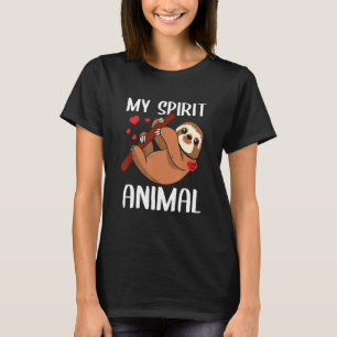 T-shirt Valentines Jour Mon Esprit Animal Sloth Je T'Aime 