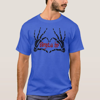 T-shirt Valentines jour un seul af mains Skelton