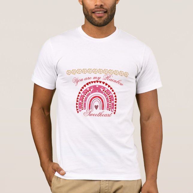 T-shirt Valentines romantiques Vous êtes mon amour arc-en- (Devant)