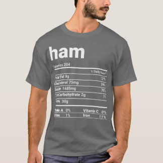 T-shirt Valeur nutritive jambon Thanksgiving Costume Premi