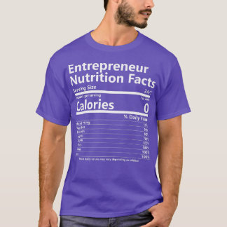T-shirt Valeur nutritive Motivation du succès de l'entrepr