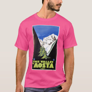 T-shirt Vallée D'Aoste Alpes Italiennes Affiche De Voyage