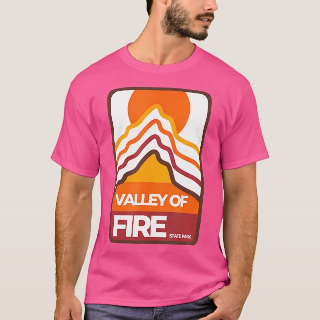 T-shirt Vallée Du Feu Nevada Rétro Minimal Mountain Randon (Devant)