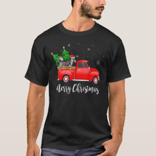 T-shirt Vallhund suédois Camion Rouge Arbre de Noël Chien