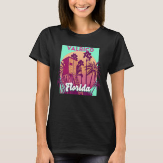 T-shirt Valrico FL Floride scène de plage océanique rétro