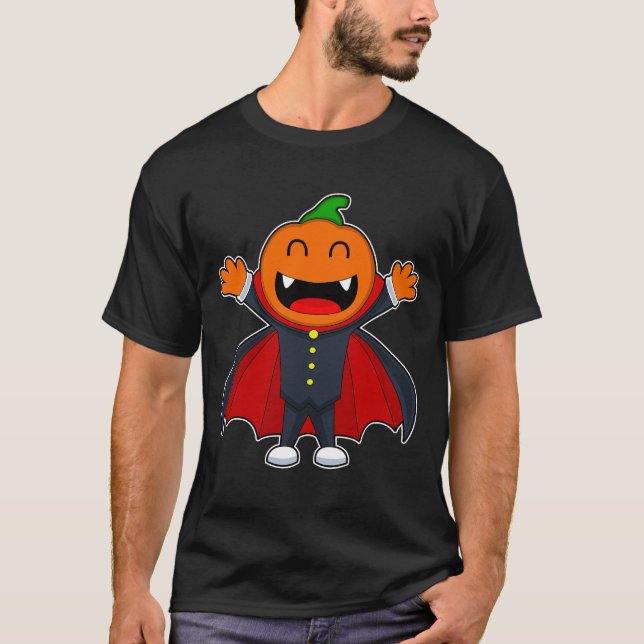 T-shirt Vampire Halloween Citrouille (Devant)