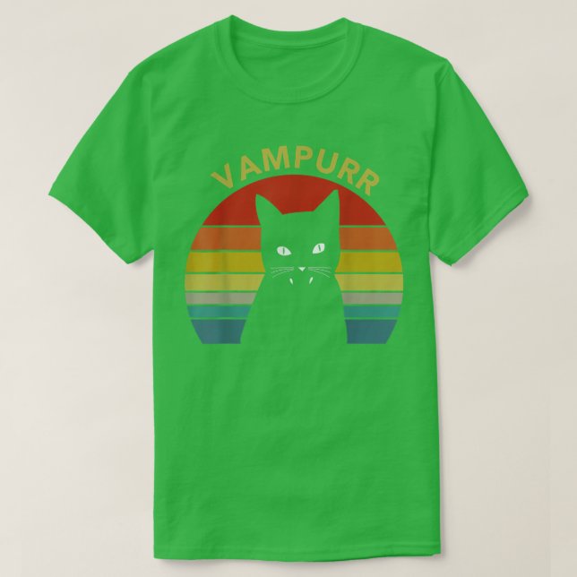 T-shirt Vampurr Chat Vampire Dents Chat Halloween Costume  (Design devant)