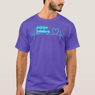 T-shirt Van de camping Ecg battement de coeur turquoise f