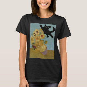 T-shirt Van Gogh Fleurs Chat Tournesols