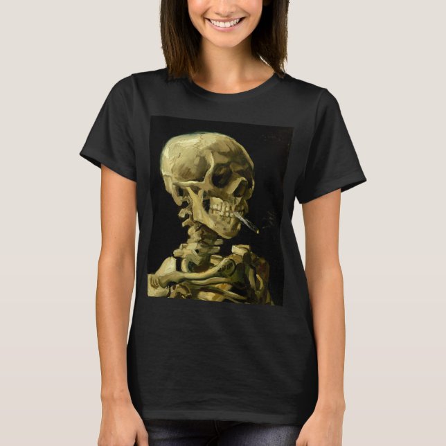 T-shirt Van Gogh Fumer du squelette (Devant)