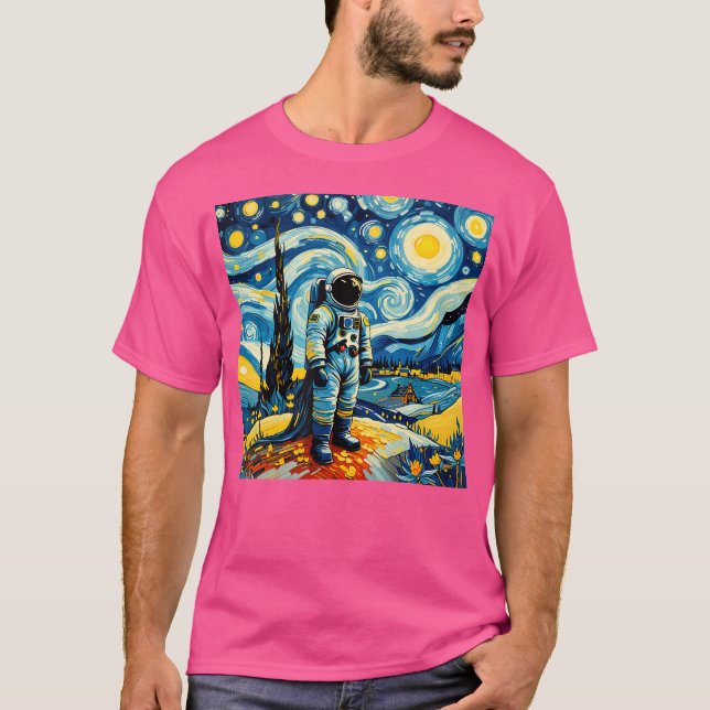 T-shirt Van Gogh Starry Astronaut de nuit Amateurs d'espac (Devant)