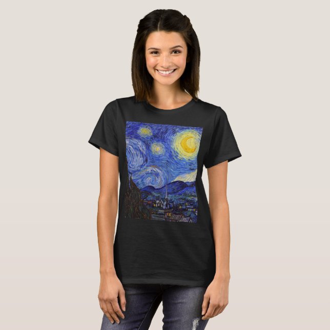 T-shirt van Gogh ,“ “  ”Starry night ” (Devant entier)