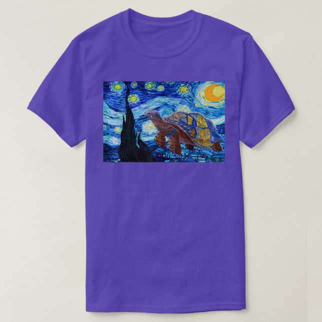 T-shirt Van Gogh Starry Night Sea Turtle Art Peinture T-Sh (Design devant)