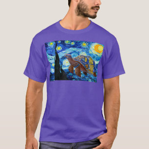 T-shirt Van Gogh Starry Night Sea Turtle Art Peinture T-Sh